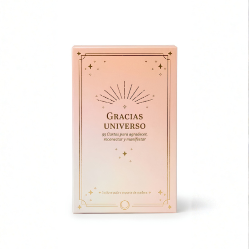 Cartas "Gracias Universo": 55 Afirmaciones para Agradecer, Reconectar y Manifestar (Incluye Soporte de Madera y Guía) Esotergia Tienda