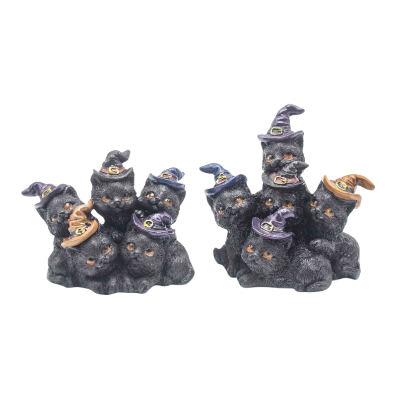 Figura de Gatos Brujos en Resina (Modelos a Elegir) | Decoración Wicca Esotergia Tienda