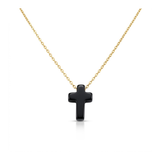 Collar con Cruz de Ónix Negro Natural | Acero Inoxidable Esotergia