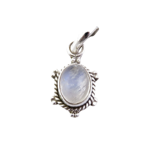 Colgante Piedra Luna Plata Ley | Artesanal India | Energía Lunar | Esotergia