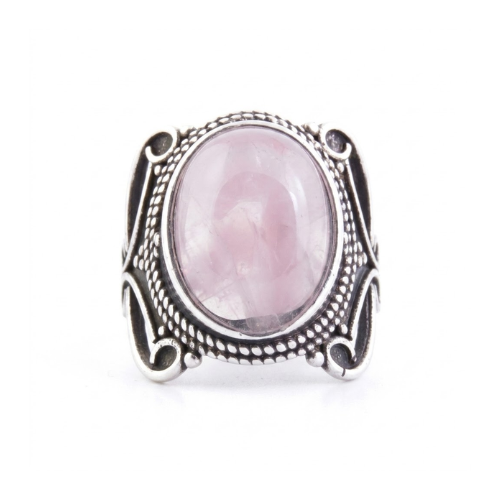 Anillo Ajustable de Cuarzo Rosa Natural | Joyería Energética Esotergia