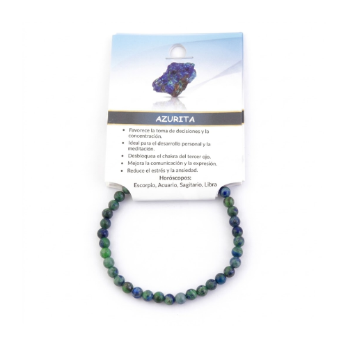 Pulsera de Azurita Natural - Piedra del Tercer Ojo y Concentración (Múltiples Tamaños) Esotergia
