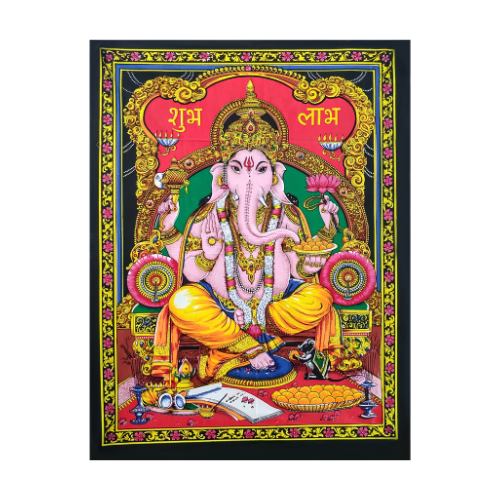 Tapiz Dios Ganesha de Algodón (120x75 cm) | Abre Caminos y Prosperidad Esotergia