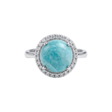 Anillo Ajustable de Amazonita y Circonitas (14 mm) Esotergia