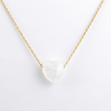 Collar con Corazón de Cuarzo Blanco Natural | Acero Inoxidable Esotergia