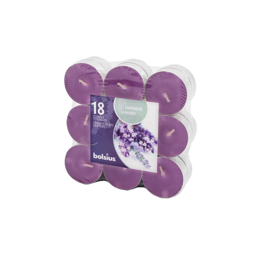 Set de 18 Velas de Té Lavanda - Relájate con el Aroma Floral