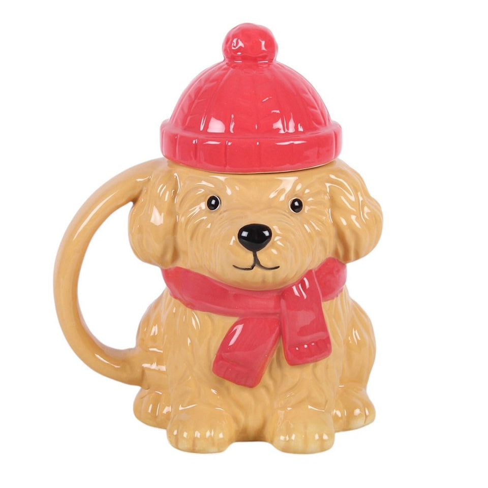 Taza Perrito de Invierno con Tapa (480ml) | Calidez y Amor Incondicional Esotergia