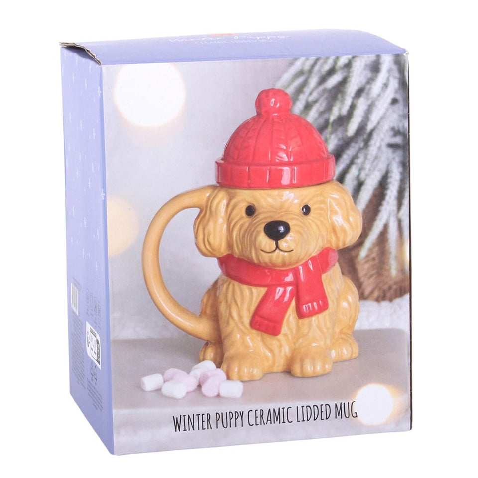 Taza Perrito de Invierno con Tapa (480ml) | Calidez y Amor Incondicional Esotergia