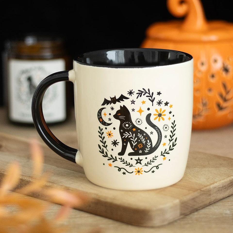 Taza de Cerámica Gato Negro "Folk Mágico" Esotergia