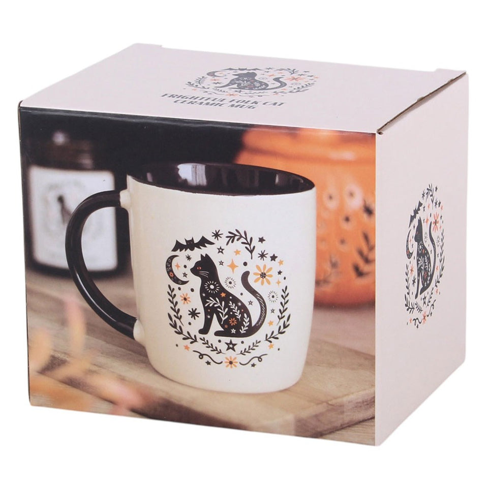 Taza de Cerámica Gato Negro "Folk Mágico" Esotergia