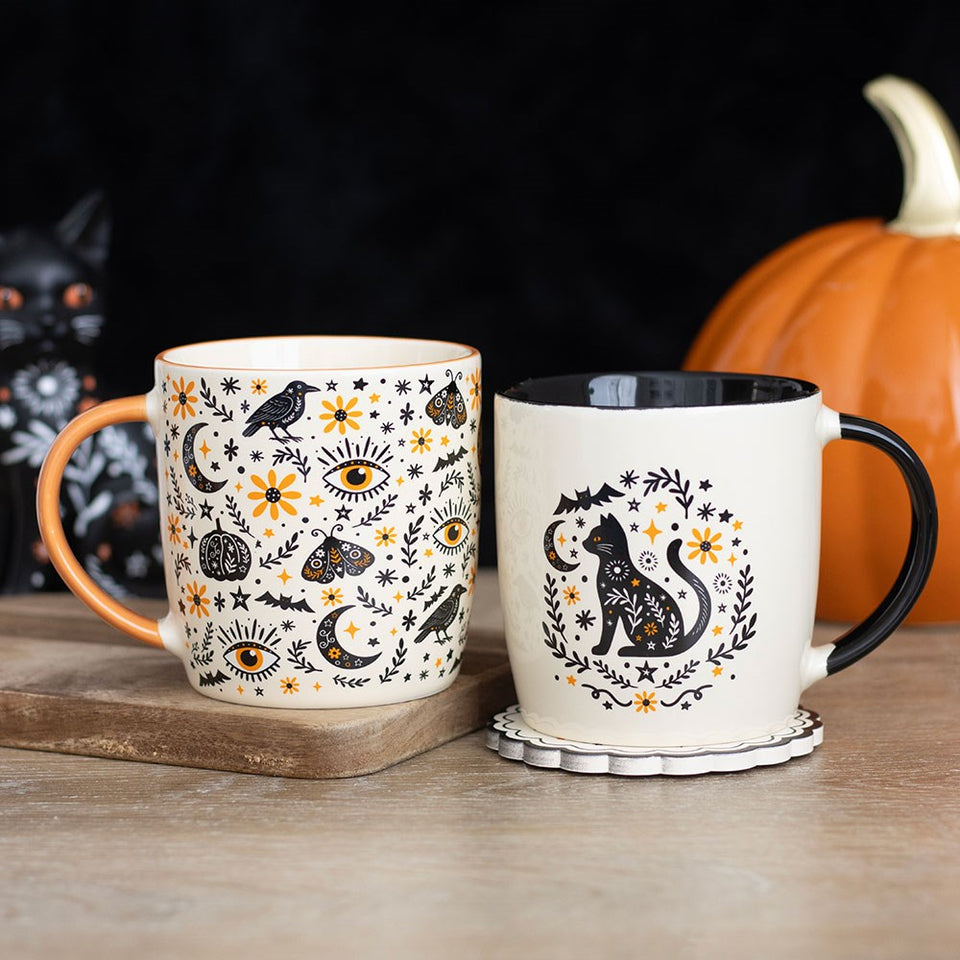 Taza de Cerámica Gato Negro "Folk Mágico" Esotergia