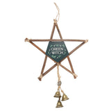 Pentagrama Colgante "Green Witch" con Campanillas | Protección y Magia Natural Esotergia Tienda