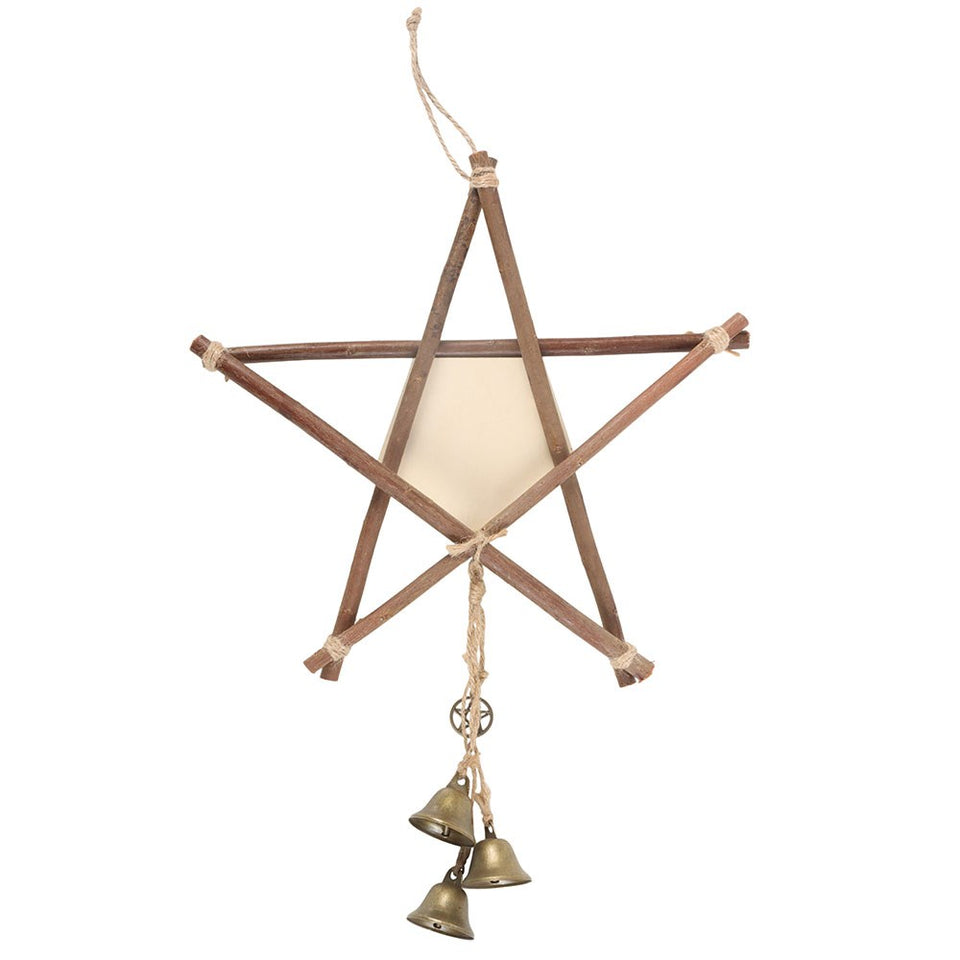 Pentagrama Colgante "Green Witch" con Campanillas | Protección y Magia Natural Esotergia Tienda