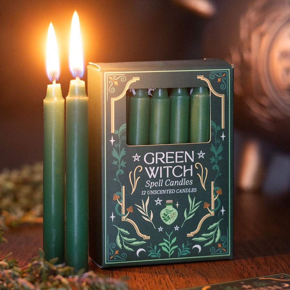 Pack de 12 Velas de Hechizo Green Witch Esotergia