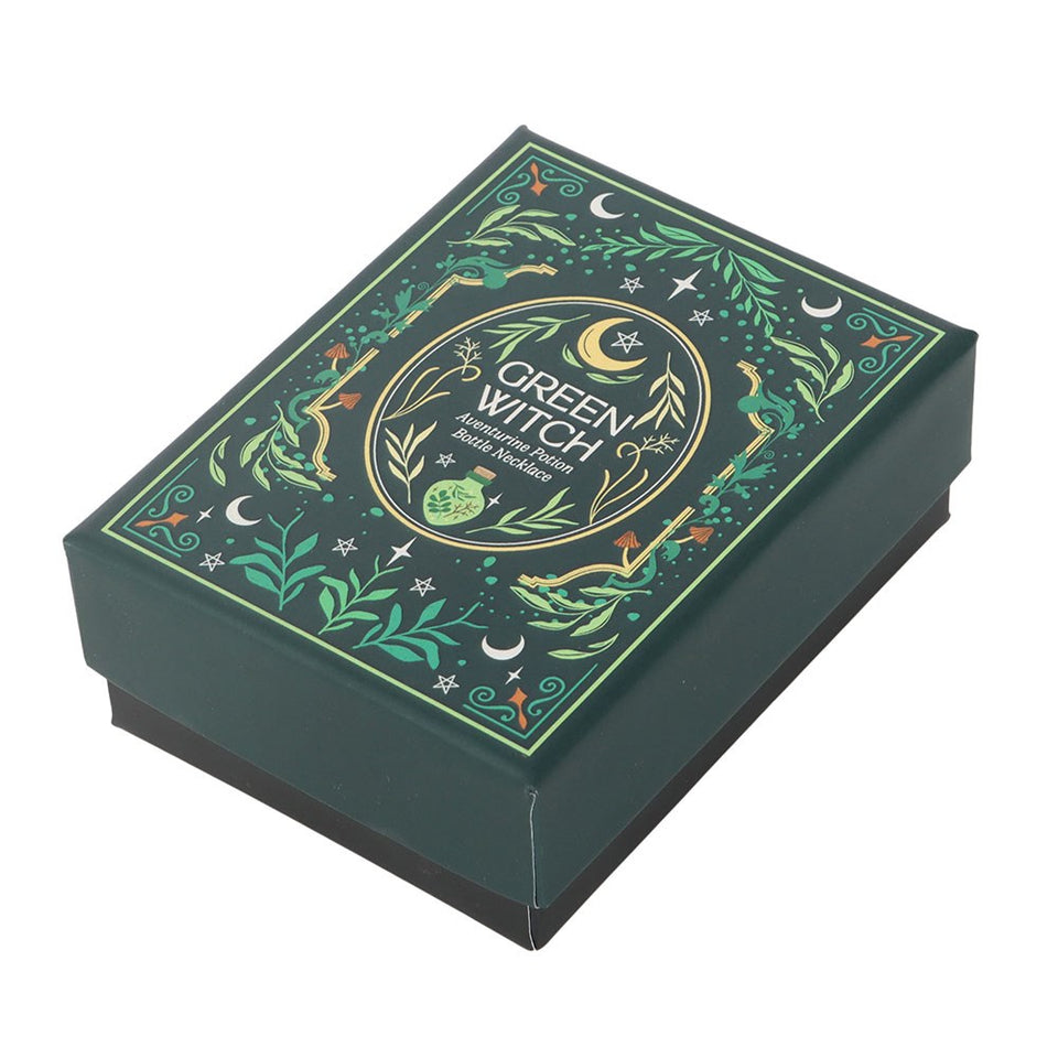 Collar Green Witch con Botella Poción de Aventurina Verde Esotergia