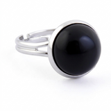 Anillo Ajustable Ónice Negro (12 mm) | Protección, Fuerza y Control Personal Esotergia
