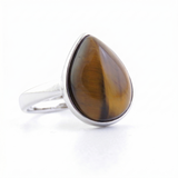 Anillo Ajustable Ojo de Tigre Lágrima (17 x 14 mm) | Protección, Coraje y Estilo Bohemio Esotergia