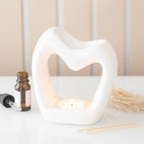 Quemador de Esencias Corazón Escultural Blanco Esotergia