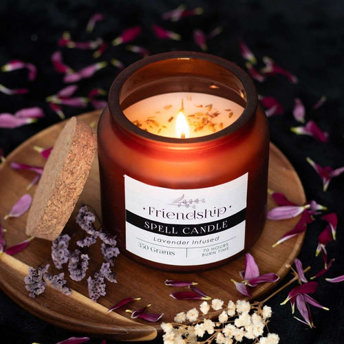 Vela Hechizo AMISTAD (Infusión Lavanda) - Atrae Amigos, Armonía y Conexiones Verdaderas | Ritual