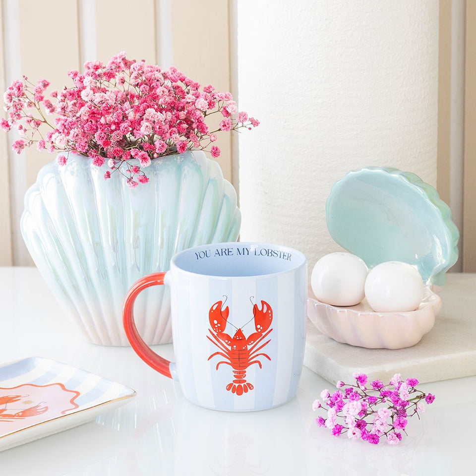 Taza 'You Are My Lobster' de Rayas Azul y Blanco 350 ml Esotergia