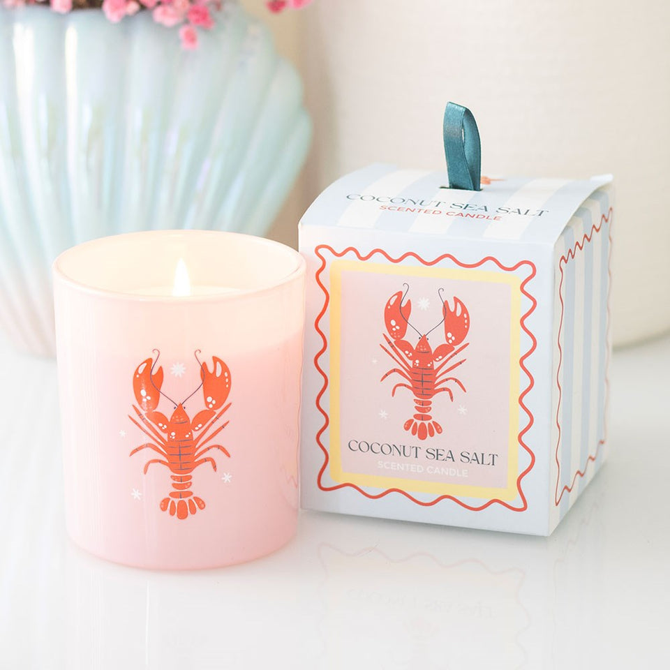Vela Perfumada Langosta Pastel Coco y Sal Marina Esotergia Tienda