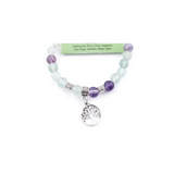 Pulsera de Fluorita Natural 8 mm con Charm Árbol de la Vida – Energía, Equilibrio y Protección