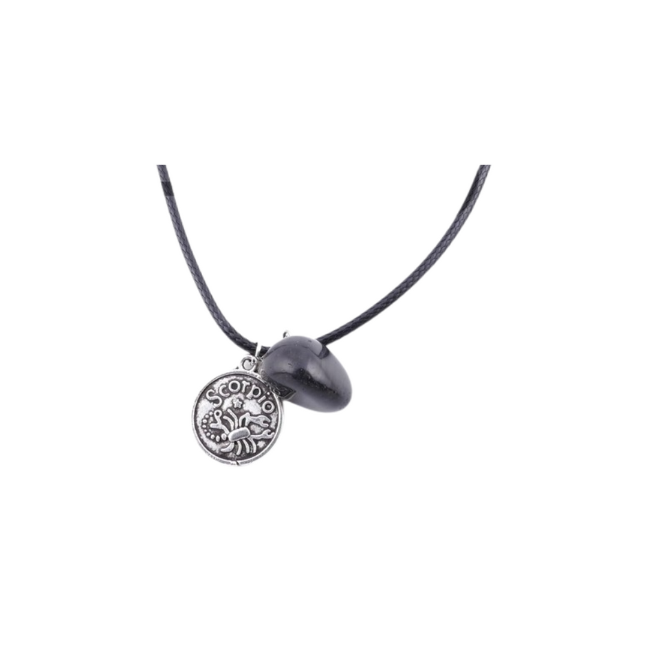 Collar Escorpio con Piedra de Ónix – Amuleto de Protección y Poder Personal