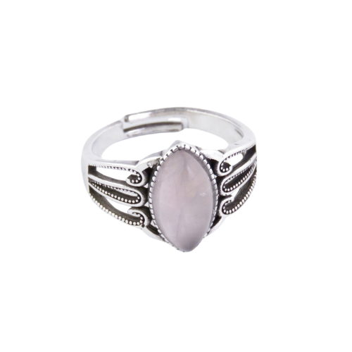 Anillo Ajustable de Cuarzo Rosa Natural | Bisutería para Amor y Sanación Emocional | Esotergia