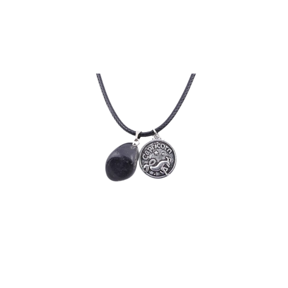 Collar Capricornio de Obsidiana Nevada – Amuleto Zodiacal de Protección y Energía
