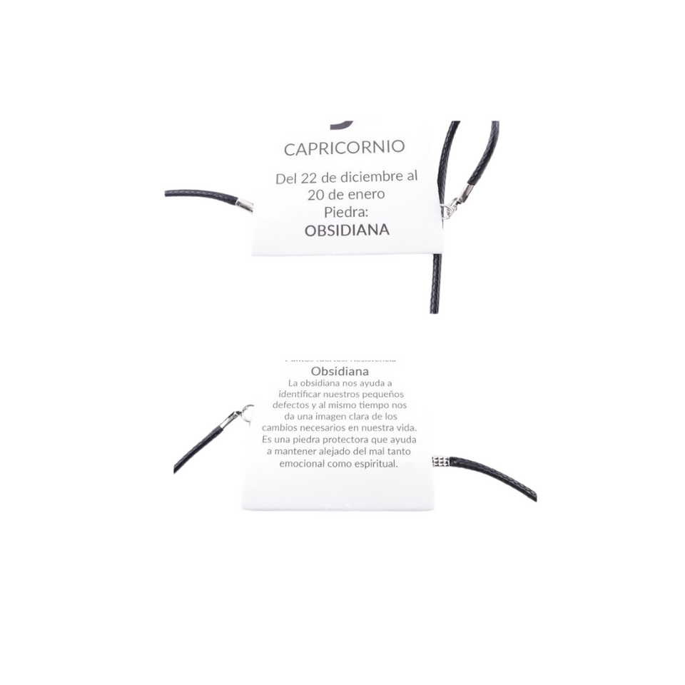 Collar Capricornio de Obsidiana Nevada – Amuleto Zodiacal de Protección y Energía