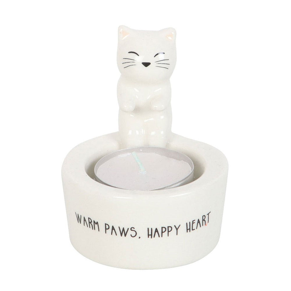 Portavelas de Té Gato 'Warm Paws, Happy Heart' Esotergia