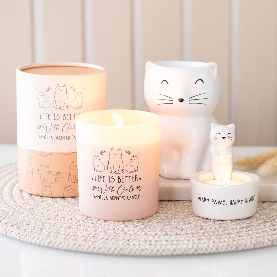 Portavelas de Té Gato 'Warm Paws, Happy Heart' Esotergia