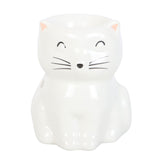 Quemador Gato Blanco Feliz: Aromaterapia, Confort Felino y Charm Esotergia