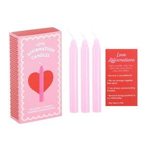 Juego de 3 Velas de Afirmación de Amor – Amor Propio y Serenidad en Cada Llama