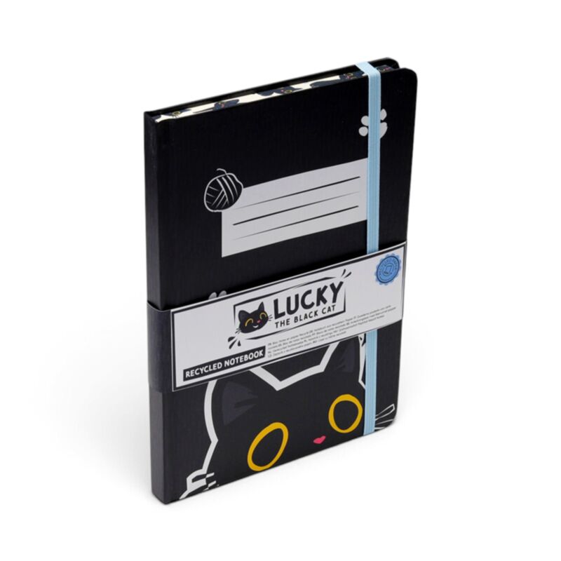 [PREVENTA] Libreta A5 de Papel Reciclado: Gato Negro Lucky Esotergia Tienda