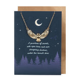 Collar Búho Nocturno con Tarjeta de Felicitación | Suerte y Sabiduría Esotergia
