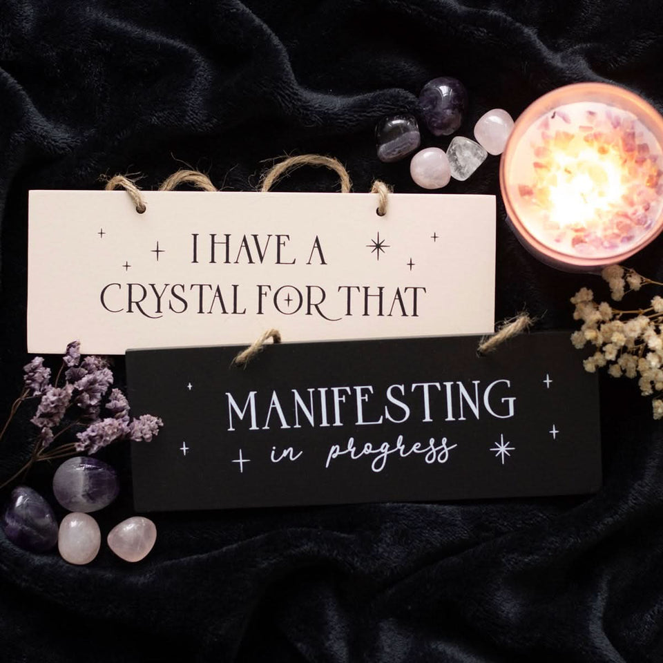 Colgador Puerta "Manifestando en Progreso" | Cartel No Molestar | Ritual, Meditación, Espacio Sagrado