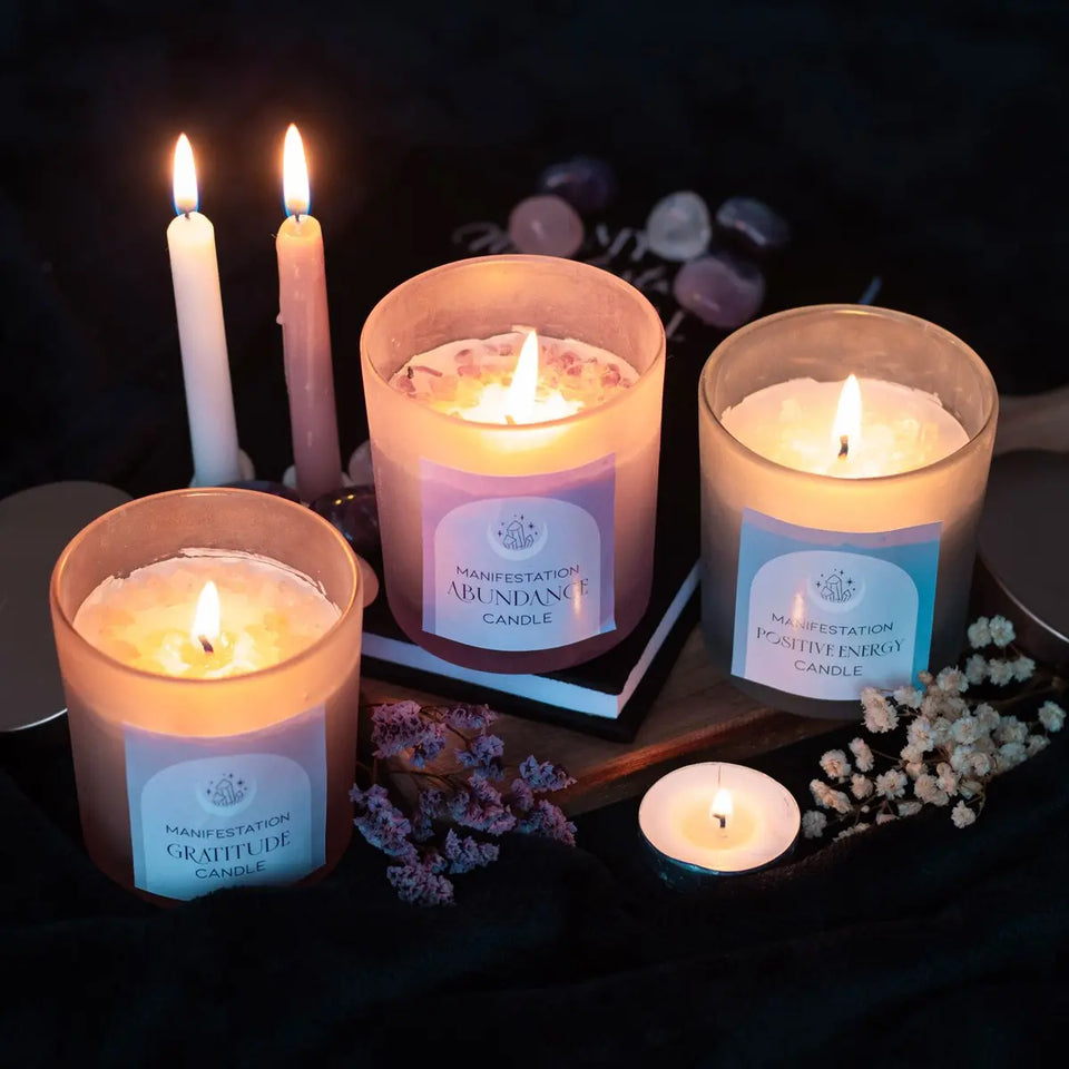 Vela Energía Positiva con Salvia Blanca y Cristales de Cuarzo – 25h de Aromaterapia Espiritual Esotergia
