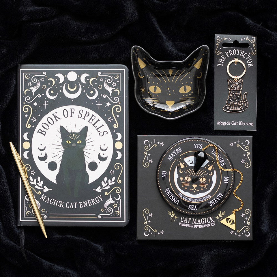 Kit de Adivinación con Péndulo Magia de Gato Negro | Obsidiana y Tablero Esotergia