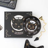 Kit de Adivinación con Péndulo Magia de Gato Negro | Obsidiana y Tablero Esotergia