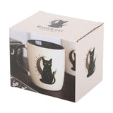 Taza de Cerámica Gato Negro Mágico y Luna Creciente (370 ml) Esotergia
