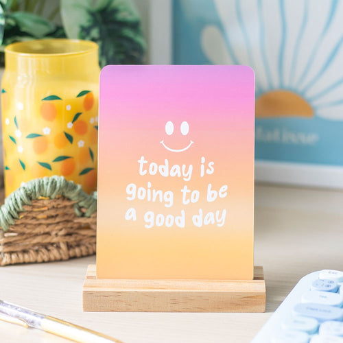 Cartas de Afirmación Positiva Mindful Moments con Soporte de Madera