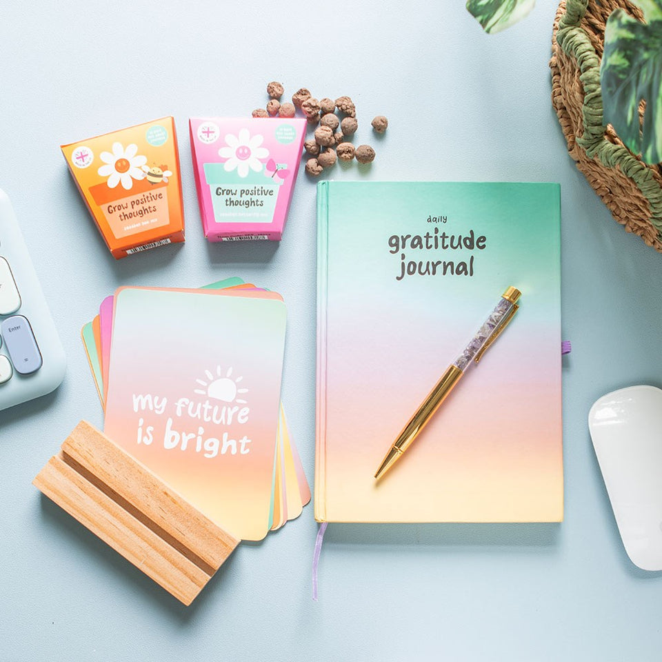 Cartas de Afirmación Positiva Mindful Moments con Soporte de Madera
