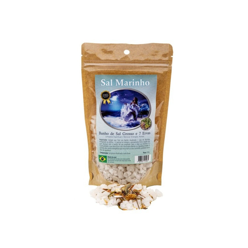 Baño Ritual de Sal Gruesa y 7 Hierbas 500 gr | Descarga, Limpieza Espiritual y Renovación Astral Esotergia