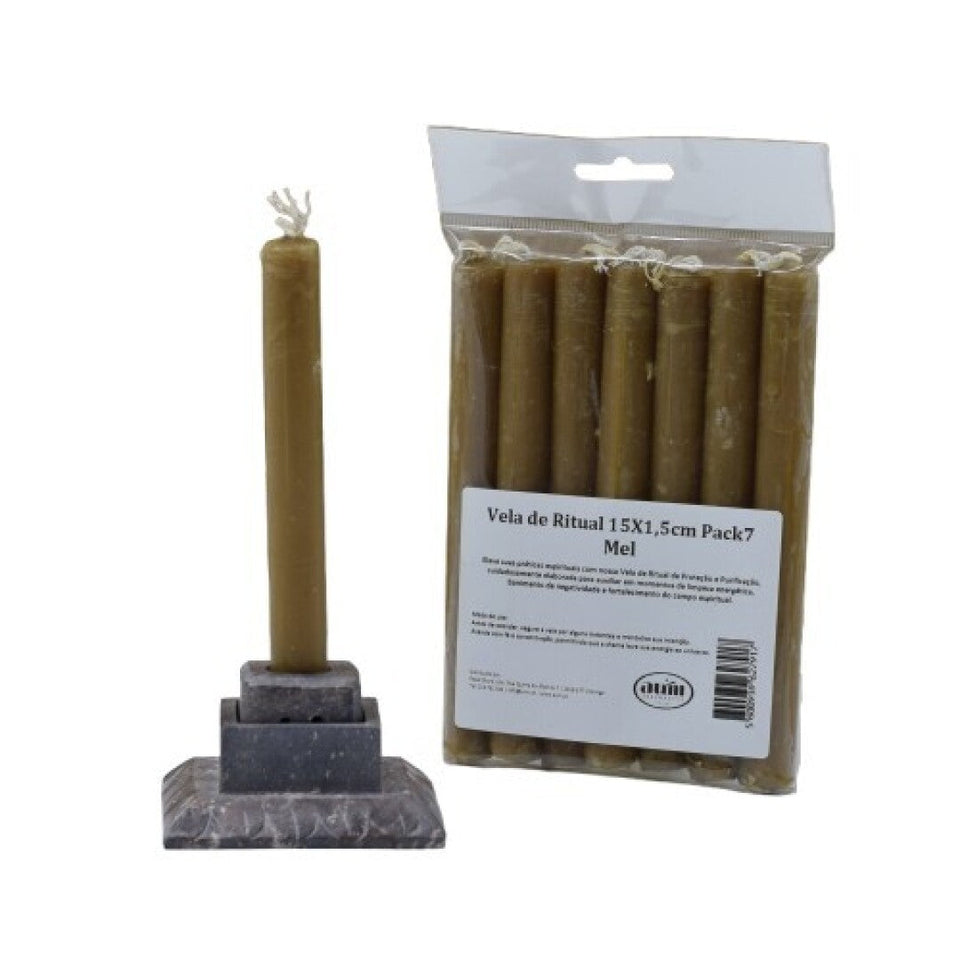 Pack 7 Velas Rituales de Miel (15x1,5cm) | Atracción, Abundancia y Endulzamientos Esotergia Tienda