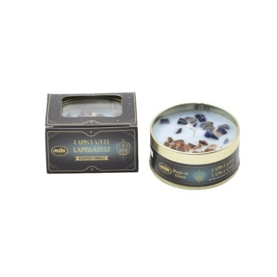 Vela Aromática Magia de Cristal de Lapislázuli AUM | Sabiduría, Comunicación y Despertar Espiritual Esotergia Tienda