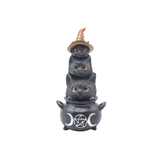 Figura de Gatos Wicca en Caldero Mágico con Triple Diosa (14.8 cm) Esotergia Tienda