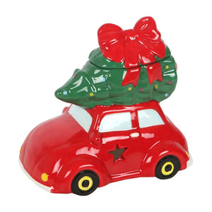 Quemador de Aceites Coche Rojo con Árbol de Navidad – Cerámica Retro Esotergia