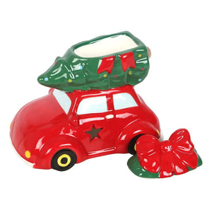 Quemador de Aceites Coche Rojo con Árbol de Navidad – Cerámica Retro Esotergia