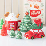 Quemador de Aceites Coche Rojo con Árbol de Navidad – Cerámica Retro Esotergia